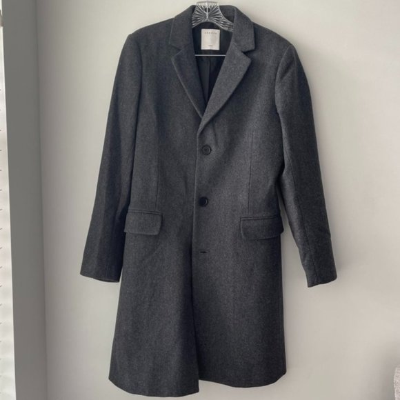 SANDRO Paris Single-Breasted Wool-Blend Coat